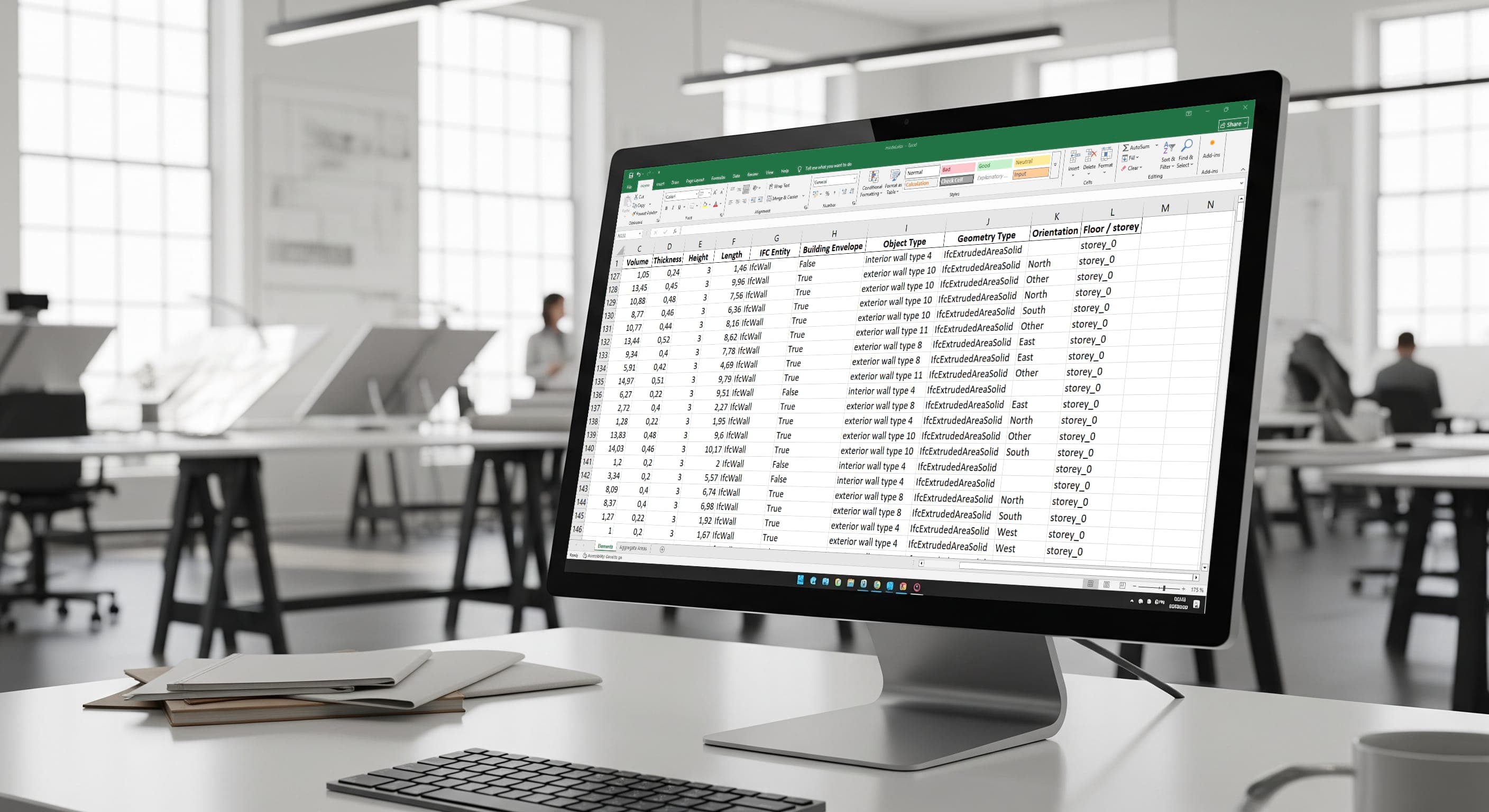 Structured BIM data in Excel